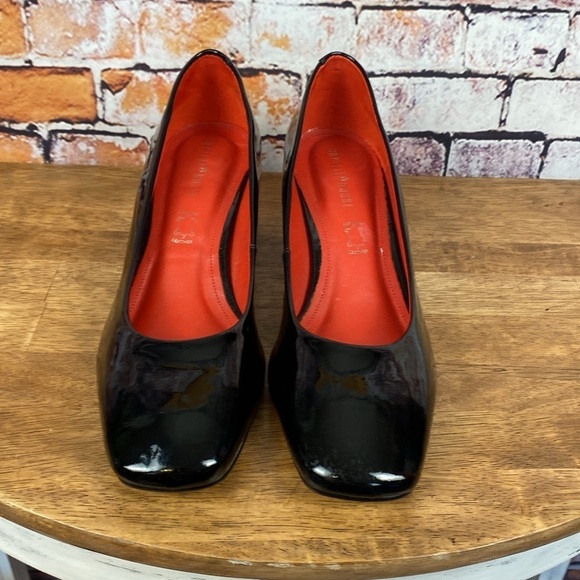 CAPELLI ROSSI Black and Red Patent Leather Block Heel Round Toe Shoes Sz EU39 - Picture 6 of 13
